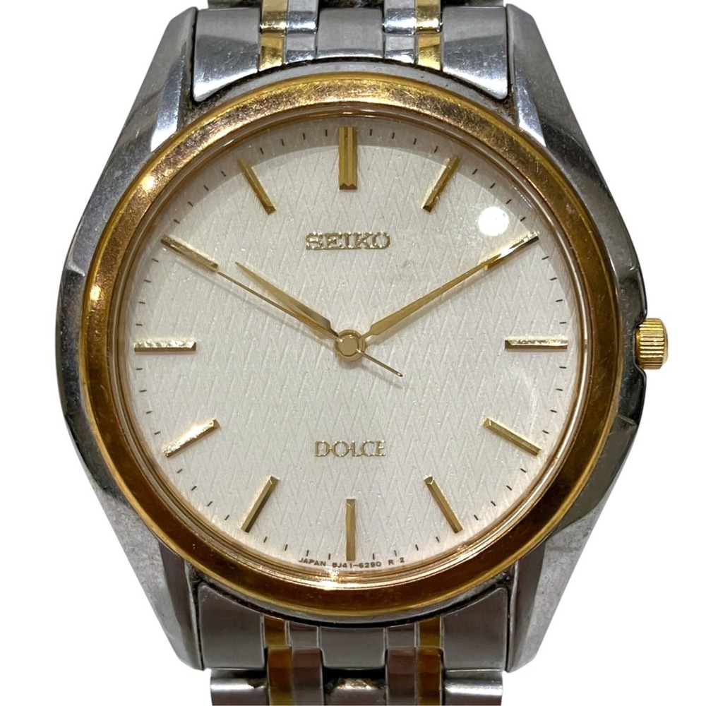 Seiko Dolce watch, total weight 71.4g, stainless steel, quartz movement, ivor...